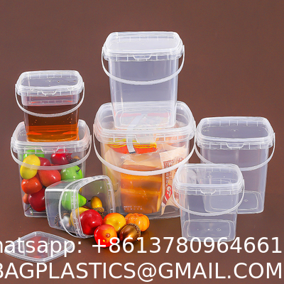 Plastic Deli Containers With Lids Ice Cream Containers Buckets Square Food Storage Containers Freezer Safe For Kitchen Party Drinks Snacks Fruits Desserts