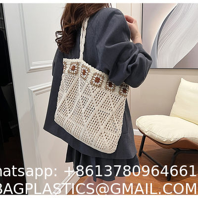 Raffia Straw Bags Tote Summer Beach Purses Wholesale New Ethnic Style Beach Bags Women Paper Straw Crochet Tote Bags Large Capacity Raffia Braided Handbags