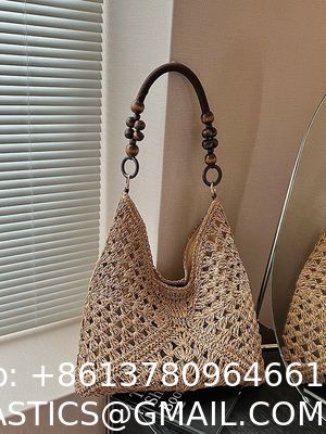 Handbags Raffia Beach Market Shopping Bag Summer Beach Holiday Dress Luxury Lady Casual Underarm Handbag Slouch Crochet Straw Raffia Tote Shopping Travel Bucket Bag