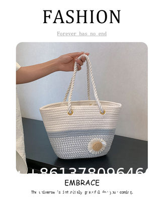 Crochet Raffia Knot Handbags Summer Beach Straw Knot Bag Fashion Summer High Quality Ladies Crochet Raffia Straw Beach Bag Tote Bag Striped Big Hand Bags