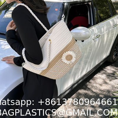 Crochet Raffia Knot Handbags Summer Beach Straw Knot Bag Fashion Summer High Quality Ladies Crochet Raffia Straw Beach Bag Tote Bag Striped Big Hand Bags