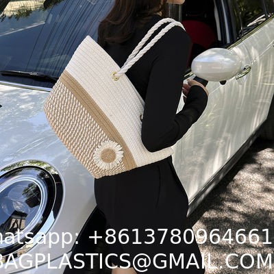 Crochet Raffia Knot Handbags Summer Beach Straw Knot Bag Fashion Summer High Quality Ladies Crochet Raffia Straw Beach Bag Tote Bag Striped Big Hand Bags