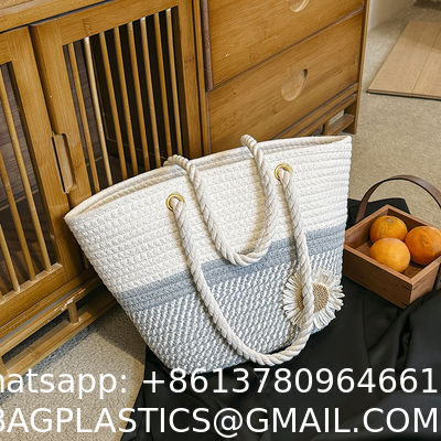 Crochet Raffia Knot Handbags Summer Beach Straw Knot Bag Fashion Summer High Quality Ladies Crochet Raffia Straw Beach Bag Tote Bag Striped Big Hand Bags