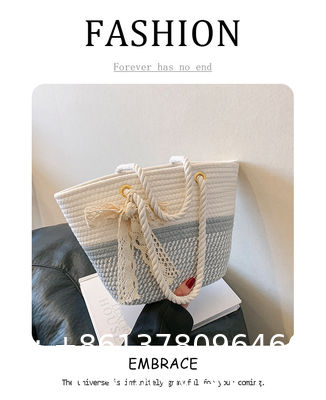 Custom Logo Handmade Luxury Tote Handbag Beach Bag Straw Bags Tote Summer Beach Bag For Women Raffia Straw Crochet Pattern