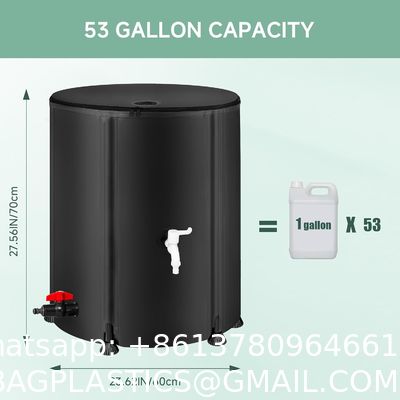 Collapsible Rain Barrel Water Storage Containers-53 Gallon Portable Rainwater Collect System Water Tank To Collect Rainwater From Gutter Downspout Water Catcher With Spigots,Filter&Overflow Kits