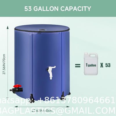Collapsible Rain Barrel Water Storage Containers-53 Gallon Portable Rainwater Collect System Water Tank To Collect Rainwater From Gutter Downspout Water Catcher With Spigots,Filter&Overflow Kits
