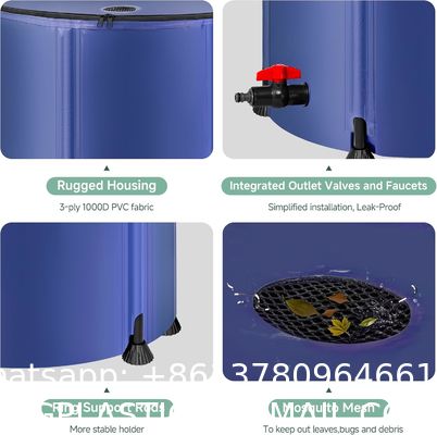 Collapsible Rain Barrel Water Storage Containers-53 Gallon Portable Rainwater Collect System Water Tank To Collect Rainwater From Gutter Downspout Water Catcher With Spigots,Filter&Overflow Kits