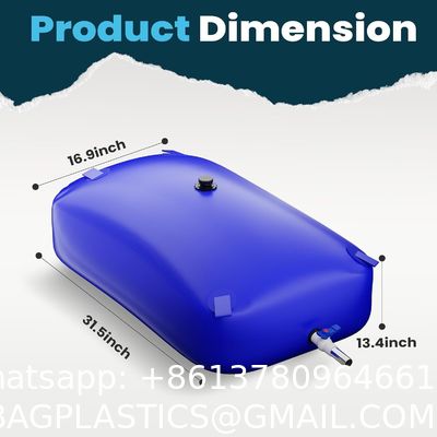 Large Capacity Portable Water Tank Containers, Bladder Tank For Drought Resistance, Fire Prevention, Emergency Water, Agricultural Irrigation Outdoor (110L/29Gal, Blue)