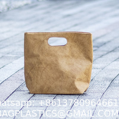 Trending Product Reusable Washable Durable Handbags Tote Bags Vintage Waterproof Dupont Tote Bag Kraft Tyvek Paper Handbag