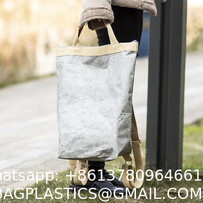 Durable Kraft Paper Tyvek Tote Handbag Eco Friendly Custom Printed Fashion Personalized Waterproof Messenger Bag High Quality Tyvek Tote Bag