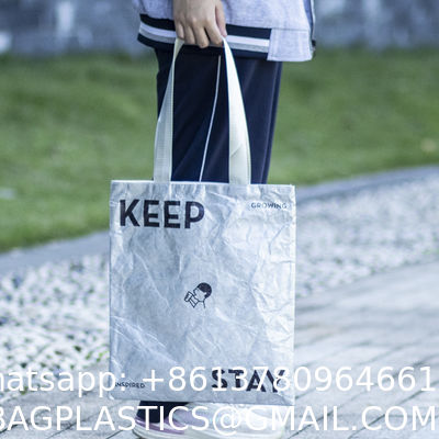 Grocery Bag, Tear Resistant Paper Tote Bag Custom Logo Size Printed Eco Friendly Cloth Tyvek Paper Reusable Organic Tote Bag Grocery Cotton Shopping Bags