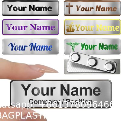 Metal Engraved Name Badge, Custom Name Tag, Personalized Plastic Or Metal ID Name Plate, Solid Brass Name Tag With Magnetic, Pin Or Clutch Back, ornaments, Police, Fire Department Name Badge ID Pin