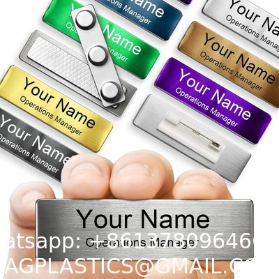 Metal Engraved Name Badge, Custom Name Tag, Personalized Plastic Or Metal ID Name Plate, Solid Brass Name Tag With Magnetic, Pin Or Clutch Back, Military, Police, Fire Department Name Badge ID Pin