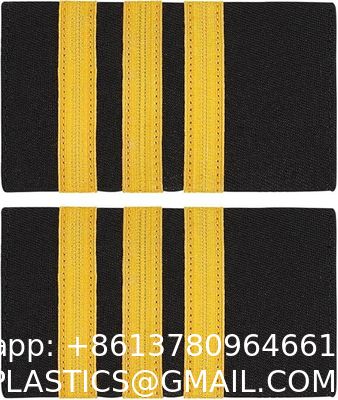 Professional Uniform Bars Airline Pilot Epaulets, Four Bars Captain Shoulder Boards Insignia Sliders Cosplay Epaulette Sliders