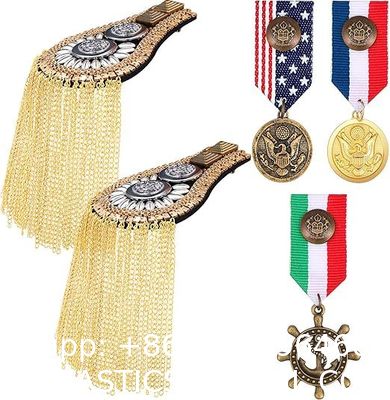 Blazer Epaulet/Kpop Fringed/Tassel Metal Punk Shoulder Epaulette/Dpikes Brooch Retro Crown Geometric Metal Medal And Metal Tassel Link Chain Epaulet Shoulder For Men Women Uniform Accessory