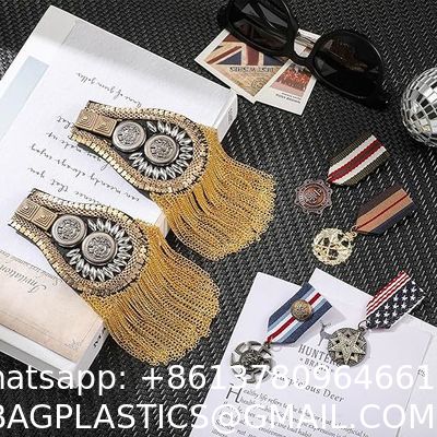 Blazer Shoulder Epaulets Tassel Chain Epaulet Punk Fringe Shoulder Badge Epaulet/Kpop Fringed/Tassel Metal Punk Shoulder Epaulette/Dpikes Brooch