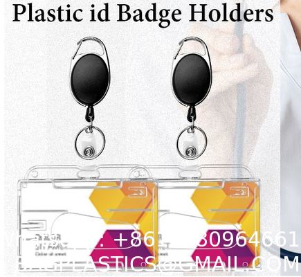 Pack Badge Holder Retractable Clip Heavy Duty Reels With Vertical Sliding ID Badge Holder Black Hard Plastic For Women Nurse Teacher Student