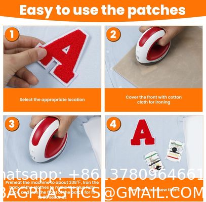 Chenille Letter Iron On Patches Red Iron On Letters Patches For Clothing A-Z, Chenille Letters For Clothes, Dress, Hat, Socks, Jeans, Accessories