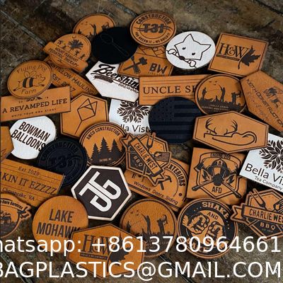 Best Supplier China Manufacturer Hot Sale Debossed Leather Logo Name Label Iron On Sew On Custom Leather Patch For Caps Hats Jeans