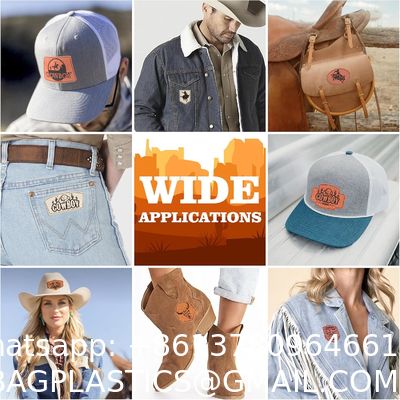 Leatherette Hat Patches With Adhesive, Blank Rectangle Faux Leather Patches For Custom Hats Clothes Bags DIY Crafts Fabric Repair Sew Laser Supplies