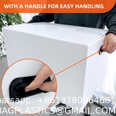 Plastic Storage Bins With Lids Containers Collapsible Moving Boxes With Handles Stackable Storage Bins,Double-Layer Hollow Shock-Absorbing Material,White