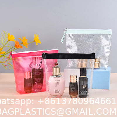 purse wallet, sustainable recyclable Transparent Hologram Cosmetic Bag Shiny Makeup Bag Clutch Handbag Waterproof Travel Wash Bag Toiletry Bag