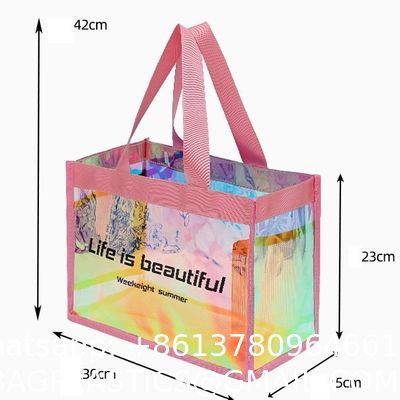 Holographic Makeup Bag Holographic Iridescent Cosmetic Bags With Zipper Travel Iridescent Makeup Bags Portable Holographic Bag Iridescent Holographic Bag For Makeup Tools Organizer