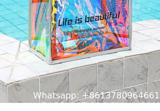 Holographic Makeup Bag Holographic Iridescent Cosmetic Bags With Zipper Travel Iridescent Makeup Bags Portable Holographic Bag Iridescent Holographic Bag For Makeup Tools Organizer