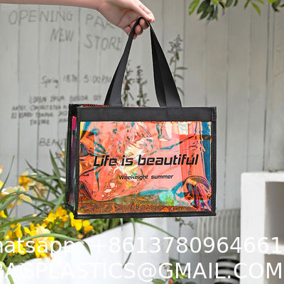 Holographic Makeup Bag Holographic Iridescent Cosmetic Bags With Zipper Travel Iridescent Makeup Bags Portable Holographic Bag Iridescent Holographic Bag For Makeup Tools Organizer