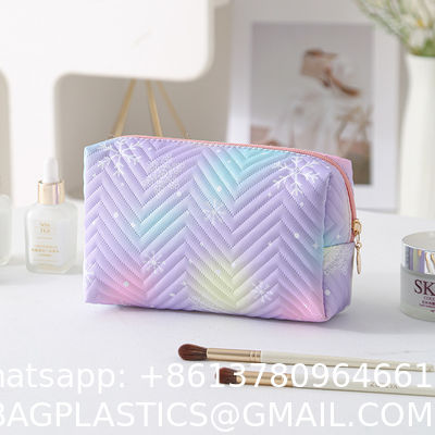 Toiletry Bag Travel Makeup Bag Portable Cosmetic Bag Organizer For Women And Girls Toiletry Bag for Girls, Travel Waterproof Hanging Toiletry Bag for Girls, Galaxy Purple