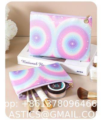 Toiletry Bag,Water Resistant Cosmetic Organizer For Bathroom, Quart Size Clear Iridescent Hard Shell Zipper Case For Toiletries,Portable Storage For Women Girls,Travel Essentials