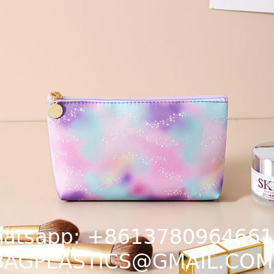 Storage Bag Toiletry Pocket Zippered Pouch Waterproof Cosmetic Bags For Women Holographic Luminous Tote Folding Bags Bucket Long Shoulder Handbags