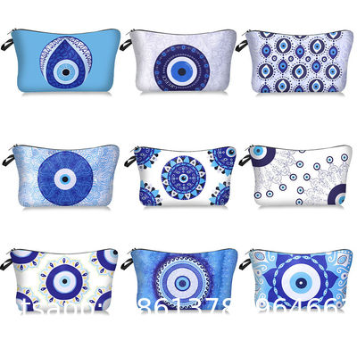 Manufacturers Wholesale Printed Devil Eye Cosmetic Bag High Quality Waterproof Portable Storage Ladies Large Capacity Clutch Bag