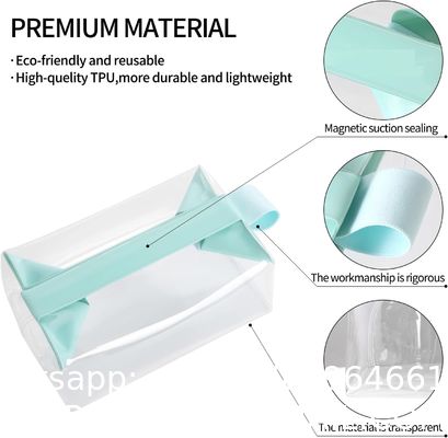 Biodegradable recyclable sustainable Clear Travel Toiletry Bag With Magnetic Closure, Makeup Bag For Women And Men, Cosmetic Bag For Travel