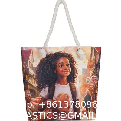 Wholesale Women'S Printed Handbags, Tote Bags, Lightweight Thick Rope Shoulder Bags, Fashionable And Artistic Versatile Beach Bags