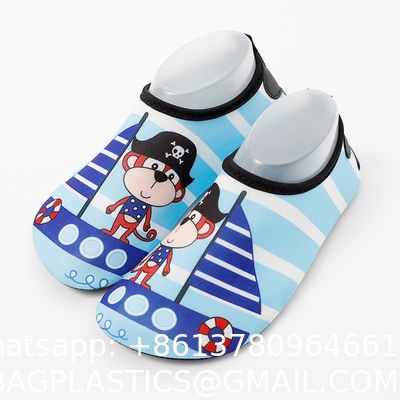 New Children'S Beach Shoes With Cartoon Soft Soles And Non-Slip Printing, Outdoor Wading And Creek Tracing Shoes, Indoor Socks And Shoe Covers