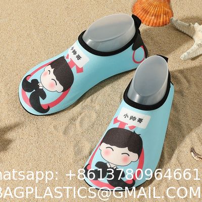New Children'S Beach Shoes With Cartoon Soft Soles And Non-Slip Printing, Outdoor Wading And Creek Tracing Shoes, Indoor Socks And Shoe Covers