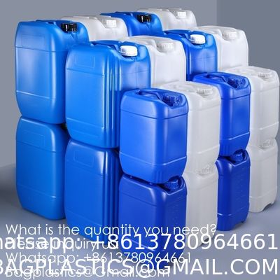 25L Plastic Barrel White Food Grade Square Jerry Can HDPE 25 Litre Chemical Drum Transparent 25 KGS Container Food Grade Square Plastic Bucket Jerrycan Laboratory Waste Liquid Drums Thickened Stack