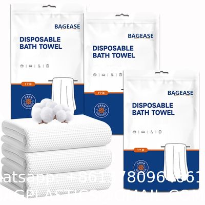 Free Sample High Quality One Time Use Disposable Bath Towels 55''X27.5'' Large Portable Thicken Individually Wrapped Bath Towels