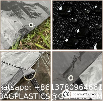 Manufacturer PE Tarpaulin Cover Waterproof Outdoor Plastic Fish Pond Fabric Hay Cover Plain PE Tarpaulin For Car Use Heavy Duty Tarp 8x10FT,5 Mil-Multipurpose Waterproof Poly Tarpaulin with Reinforced