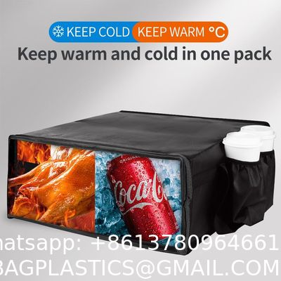 Reusable Hot Food Delivery Grocery Bag Insulated Food Thermal Pizza Shopping Bag Insulated Cooler Tote Bag Insulated Square Cooler with Logo Fresh Pizza Food Delivery Handle Wholesale Wine Cooler Bag