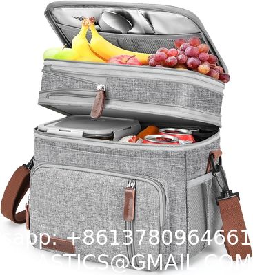 Lunch Box & Lunch Bag for Women Men, Large Insulated Adult Lunch Box Leakproof Lunchbox Cooler Bag for Work Picnic Beach,16L, Reusable Non Woven Part Aluminum Foil Non-woven Fabric Thermal Insulation
