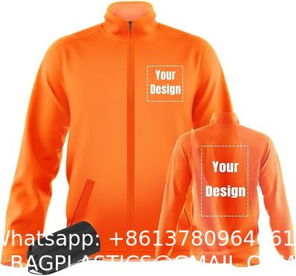 Safety Windbreaker Customizable 360 Reflective Stripe Long Sleeve Safety Apparel Jackets In Green Orange Black With Three Pockets And Zip Closure