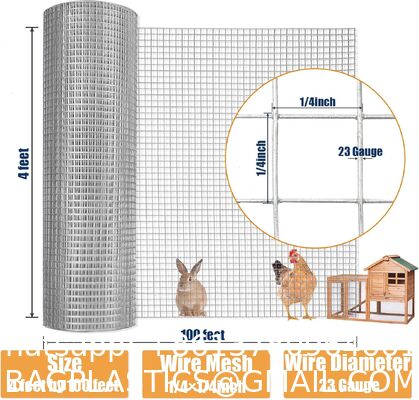 Hardware Cloth Chicken Wire Fencing Hot-Dipped Galvanized Welded Chicken Wire Mesh Roll Metal Fence For Poultry Cage Home Improvement Projects
