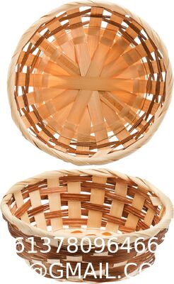 Round Gift Baskets, Bamboo Small Bread & Fruit Baskets, 7" Woven Bread Roll Baskets, Food Serving Baskets, Food Storage Basket For Kitchen Restaurant Display Decor