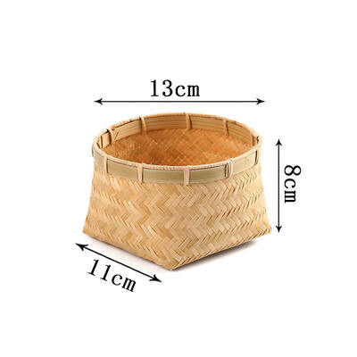 Home Handmade Woven Natural Bamboo Storage Basket Round Bamboo Flower Basket Bamboo Baskets of Necessary Kitchen Utensils Fruit and Candy Can Be Used As Gifts for Phuong Duy Handicrafts