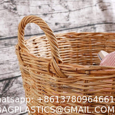 Large Square Rattan Basket, Handmade, Living Room, Blankets, Toy Bin, Extra Storage, Decorative Storage, Laundry Basket, Linens, Gray & Brown, Large