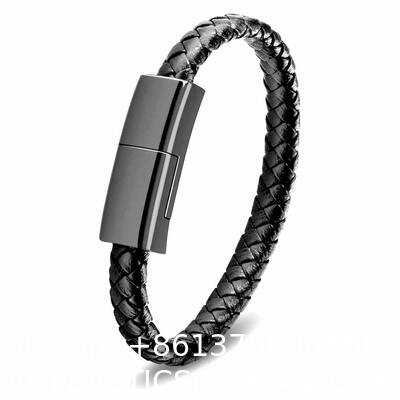 USB C To USB C Short Charging Cable 7.9in Portable Fashion Fast Bracelet Charger Wrist Data Transfer Cord For IOS Huawei Samsung Galaxy LG Android