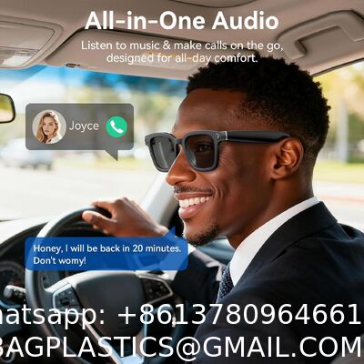 AI Smart Glasses with Camera, 1080P Video Recording Glasses, 8MP Camera Glasses, Real Time Translation, ChatGPT AI Voice Assistant, Open-Ear Audio,Sunglasses  Color-Changing Clear and Green Lense