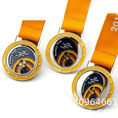 Custom Enamel Marathon Running Sport Medallion Metal Zinc Alloy 3d Custom Award Metal Zinc Alloy Sports Award Football Medallion Manufacturer Custom Gold Silver And Bronze Enamel Soccer Medal